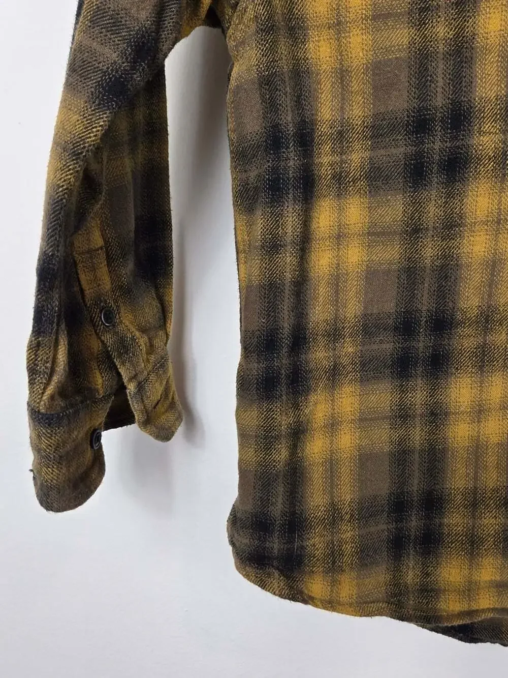 Kids Yellow & Black Plaid Hooded Shirt - Unbranded